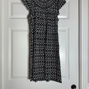 Elegant Black and White Embroidered Dress